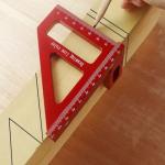 KETIPED 3D Multi-Angle Measuring Ruler,45/90 Degree Aluminum Alloy Woodworking Square Protractor,Drawing Line Ruler, Miter Triangle Ruler High Precision Layout Measuring Tool for Engineer Carpenter,R