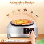 LIWBYYG 1700W 16 Inch Electric Crepe Maker, Commercial Pancake Machine 430 Stainless Steel Griddle Machine Crepe Maker Cooktop for Kitchen, Snack Stall(Adjustable 50-300℃)