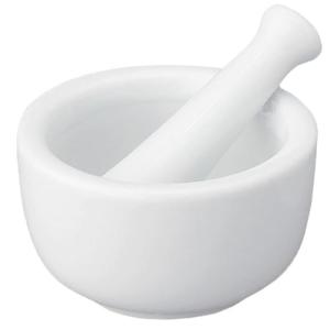 HIC Kitchen Small Mortar and Pestle Set, Fine Porcelain, 2.75-Inch, Spice Herb Grinder, Pill Crusher, Nut Butter Maker