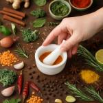 HIC Kitchen Small Mortar and Pestle Set, Fine Porcelain, 2.75-Inch, Spice Herb Grinder, Pill Crusher, Nut Butter Maker