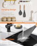 FINENUT Multifunction Silicone Spatula Spoon 2-Pack Dual-Use-Heat-Resistant 446°F BPA-Free Non-Toxic Cooking for Non-Stick Cookware,Rice Cookers,Wooden Handle Scoop/Serve Meal/Rice Spoon Set (Gray)