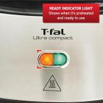 T-fal Compact Sandwich Maker, Stainless Steel, Easy to Clean, Indicator Lights, Cool Touch Handle, Grilled Cheese, Panini, 625 Watts, Black