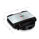 T-fal Compact Sandwich Maker, Stainless Steel, Easy to Clean, Indicator Lights, Cool Touch Handle, Grilled Cheese, Panini, 625 Watts, Black