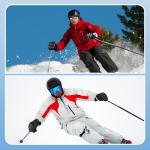 Tarpop 3 Pairs Mens Ski Gloves Winter Warm Women Gloves Adjustable Non Slip Snowboard Snow Waterproof Warm(M,Black, Navy Blue,Black Gray)