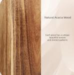 Acacia Wood Cutting Board with Handle, Wooden Cutting Boards, Chopping Board, Charcuterie Board, Serving board for Cheese, Bread, Pizza, Vegetables & Fruits (1, 13.8"L x 7"W)