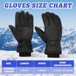 Tarpop 3 Pairs Mens Ski Gloves Winter Warm Women Gloves Adjustable Non Slip Snowboard Snow Waterproof Warm(M,Black, Navy Blue,Black Gray)