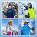 Tarpop 3 Pairs Mens Ski Gloves Winter Warm Women Gloves Adjustable Non Slip Snowboard Snow Waterproof Warm(M,Black, Navy Blue,Black Gray)