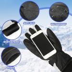Tarpop 3 Pairs Mens Ski Gloves Winter Warm Women Gloves Adjustable Non Slip Snowboard Snow Waterproof Warm(M,Black, Navy Blue,Black Gray)