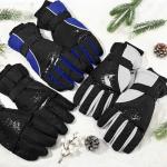 Tarpop 3 Pairs Mens Ski Gloves Winter Warm Women Gloves Adjustable Non Slip Snowboard Snow Waterproof Warm(M,Black, Navy Blue,Black Gray)