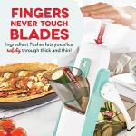DASH Safe Slice® Mandoline Slicer, Julienne + Dicer for Vegetables, Meal Prep & More with 30+ Presets & Thickness Adjuster - Aqua