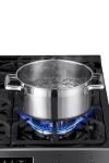 Kenmore 22-76853 5.6 cu. ft. Front-Control 5 Burner True Convection Gas Range with Oven Large Window, Three Racks, Dishwasher Safe Cast Iron Grates, Solid Black