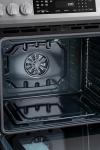 Kenmore 22-76853 5.6 cu. ft. Front-Control 5 Burner True Convection Gas Range with Oven Large Window, Three Racks, Dishwasher Safe Cast Iron Grates, Solid Black