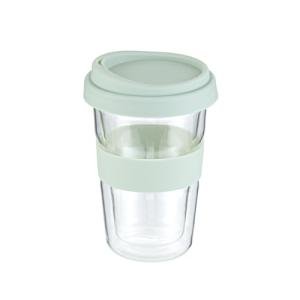 Restaurantware - Forma Professional 13.5 Ounce Insulated Travel Mug, 1 Double Wall Coffee Mug - Includes Lid And Sleeve, Reusable, Clear Borosilicate Glass Tumbler, Dishwashable, Microwavable