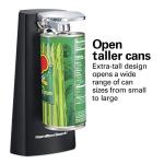 Hamilton Beach Extra-Tall Electric Automatic Can Opener with Easy-Clean Detachable Cutting Lever, Cord Storage, Knife Sharpener, Black (76702)