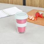 Restaurantware - Forma Professional 13.5 Ounce Insulated Travel Mug, 1 Double Wall Coffee Mug - Includes Lid And Sleeve, Reusable, Clear Borosilicate Glass Tumbler, Dishwashable, Microwavable