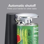 Hamilton Beach Extra-Tall Electric Automatic Can Opener with Easy-Clean Detachable Cutting Lever, Cord Storage, Knife Sharpener, Black (76702)