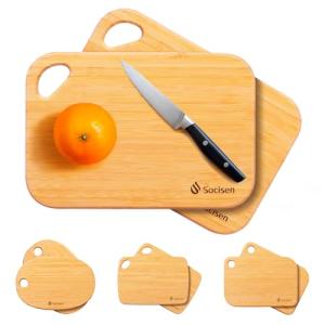 2 Packs Small Bamboo Wood Cutting Board for Kitchen Mini Wooden Charcuterie Boards Lightweight Chopping Board Non Toxic Handheld Serving Board Tiny Chef Set Camping Fruit Lemon Sandwich Cheese Board