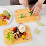 2 Packs Small Bamboo Wood Cutting Board for Kitchen Mini Wooden Charcuterie Boards Lightweight Chopping Board Non Toxic Handheld Serving Board Tiny Chef Set Camping Fruit Lemon Sandwich Cheese Board