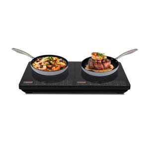 Nuwave Double Cooktop Induction Countertop Burner, Portable, 900 & 1800W, 100°F to 575°F, Large 8” Heating Coil, 50 Pre-Programmed Settings, Shatter-Proof Ceramic Glass, Built-In Safety Auto Shut Off