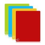Goodluck 4 Pieces Flexible Cutting Boards, BPA Free Plastic Cutting Boards for Kitchen, Non Slip Cutting Mat for Meat and Vegetables