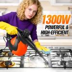Sinbyuer Handheld Steam Cleaner for Home, Pressurized Multi-surface Natural Steam Cleaner with 11pcs Accessories & Dual-safety Lock, Multi-Purpose Cleaning Steamer for Upholstery, Window, Grout, Car
