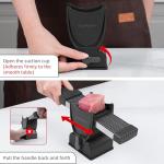 SupMaKin Fresh Meat Slicer, Thickness Adjustable 2 or 4 mm, 17 IN 1 Stainless Steel Manual Meat Cutter, Cleaver Kitchen Knife, Jerky Slicer Suit for Chicken Breast Beef Pork (Black)
