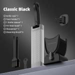 SupMaKin Fresh Meat Slicer, Thickness Adjustable 2 or 4 mm, 17 IN 1 Stainless Steel Manual Meat Cutter, Cleaver Kitchen Knife, Jerky Slicer Suit for Chicken Breast Beef Pork (Black)