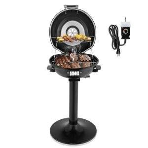 Outvita Indoor/Outdoor Electric Grill, 1600W Portable Removable Stand Grill with Double Layer Design for BBQ, Patio & Backyard (Black)