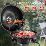 Outvita Indoor/Outdoor Electric Grill, 1600W Portable Removable Stand Grill with Double Layer Design for BBQ, Patio & Backyard (Black)