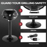 Outvita Indoor/Outdoor Electric Grill, 1600W Portable Removable Stand Grill with Double Layer Design for BBQ, Patio & Backyard (Black)