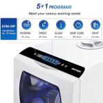 AIRMSEN Portable Countertop Dishwashers, 5 Washing Programs Mini Dishwashers with 5 L Built-in Water Tank and Double-layered Glass Door, No Hookup Needed for Home, Apartments & RVs