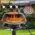Outvita Indoor/Outdoor Electric Grill, 1600W Portable Removable Stand Grill with Double Layer Design for BBQ, Patio & Backyard (Black)