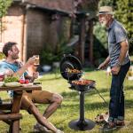 Outvita Indoor/Outdoor Electric Grill, 1600W Portable Removable Stand Grill with Double Layer Design for BBQ, Patio & Backyard (Black)