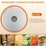 AERKINE Bread Slicer for Homemade Bread - 120W Deli Food Slicer with Removable 6.7" Stainless Steel Blades, 0-18mm Adjustable Thickness, Sourdough Bread Slicer for Homemade & Commercial Use