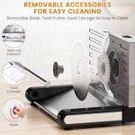 AERKINE Bread Slicer for Homemade Bread - 120W Deli Food Slicer with Removable 6.7" Stainless Steel Blades, 0-18mm Adjustable Thickness, Sourdough Bread Slicer for Homemade & Commercial Use