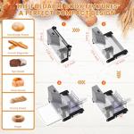 AERKINE Bread Slicer for Homemade Bread - 120W Deli Food Slicer with Removable 6.7" Stainless Steel Blades, 0-18mm Adjustable Thickness, Sourdough Bread Slicer for Homemade & Commercial Use