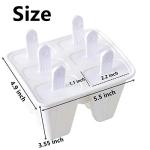 Popsicle Molds 6 Pieces Silicone Ice Pop Molds Popsicle Models Reusable Easy Release Ice Pop Maker (White)
