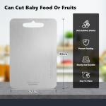 Solaverano Stainless Steel Cutting Board, Non Toxic Cutting Board Chopping Board for Meat Cheese Bread Vegetable Fruit（11.6 * 7.9in)