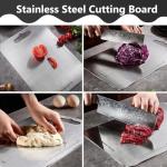 Solaverano Stainless Steel Cutting Board, Non Toxic Cutting Board Chopping Board for Meat Cheese Bread Vegetable Fruit（11.6 * 7.9in)