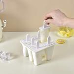 Popsicle Molds 6 Pieces Silicone Ice Pop Molds Popsicle Models Reusable Easy Release Ice Pop Maker (White)