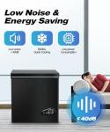 rosmena Deep Freezer 3.5 Cu.Ft, Chest Freezer with Removable Basket, Small Freezer with 6 Levels Adjustable Temperature, Quiet Mini Freezer for Home/Kitchen/Office/Garage/Bar (Black)