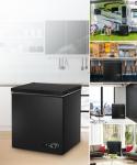 rosmena Deep Freezer 3.5 Cu.Ft, Chest Freezer with Removable Basket, Small Freezer with 6 Levels Adjustable Temperature, Quiet Mini Freezer for Home/Kitchen/Office/Garage/Bar (Black)