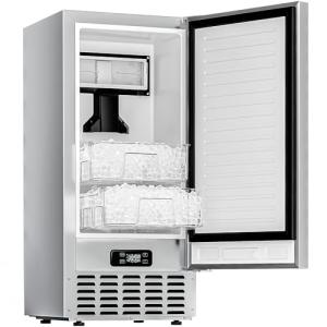 EUHOMY Commercial Under Counter Nugget Ice Maker Machine, 70Lbs/Day, Bulit-in Freestanding Ice Maker with Double Ice Baskets, Self-Cleaning & 24H Timer Ice Machine, for Commercial & Home Use(Silver)