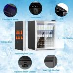 Erivess Beverage Refrigerator and Cooler, 76 Can/1.7 Cu Ft Mini Fridge with Glass Door, Adjustable Shelves for Soda,Beer,Wine, Free Standing Small Refrigerator, Digital Display, for Home, Bar, Office