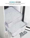 EUHOMY Commercial Under Counter Nugget Ice Maker Machine, 70Lbs/Day, Bulit-in Freestanding Ice Maker with Double Ice Baskets, Self-Cleaning & 24H Timer Ice Machine, for Commercial & Home Use(Silver)