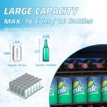 Erivess Beverage Refrigerator and Cooler, 76 Can/1.7 Cu Ft Mini Fridge with Glass Door, Adjustable Shelves for Soda,Beer,Wine, Free Standing Small Refrigerator, Digital Display, for Home, Bar, Office