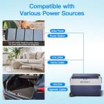 BODEGACOOLER 12 Volt Car Refrigerator,53 Quart Portable Freezer,Dual Zone Car Fridge APP Control,-4℉-68℉ RV Electric Compressor Cooler 12/24V DC 100-240V AC for Outdoor,Camping,Travel,Road Trip
