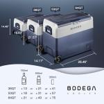 BODEGACOOLER 12 Volt Car Refrigerator,53 Quart Portable Freezer,Dual Zone Car Fridge APP Control,-4℉-68℉ RV Electric Compressor Cooler 12/24V DC 100-240V AC for Outdoor,Camping,Travel,Road Trip