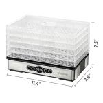 Food Dehydrator Dryer - Dehydrator for Healthy Food, Meat, Jerky, Fruit, Vegetable, Mushroom and Herb, 400W, 158°F, Mini Dryer with 5 BPA-Free Drying Racks and Slide Out Tray, White, Model 904