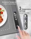Food Warming Mat - Fast & Full Surface Heating, Silicone Heat Pad with 3 Adjustable Temperature for Buffets Parties, Rollable Electric Warming Tray,Kitchen Heated Plate,Countertop Food Warmer (Gray)